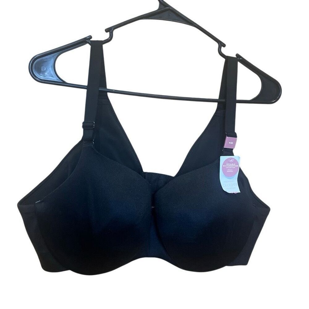 Cacique Lightly Lined Balconette 44D NEW Black Bra #778
